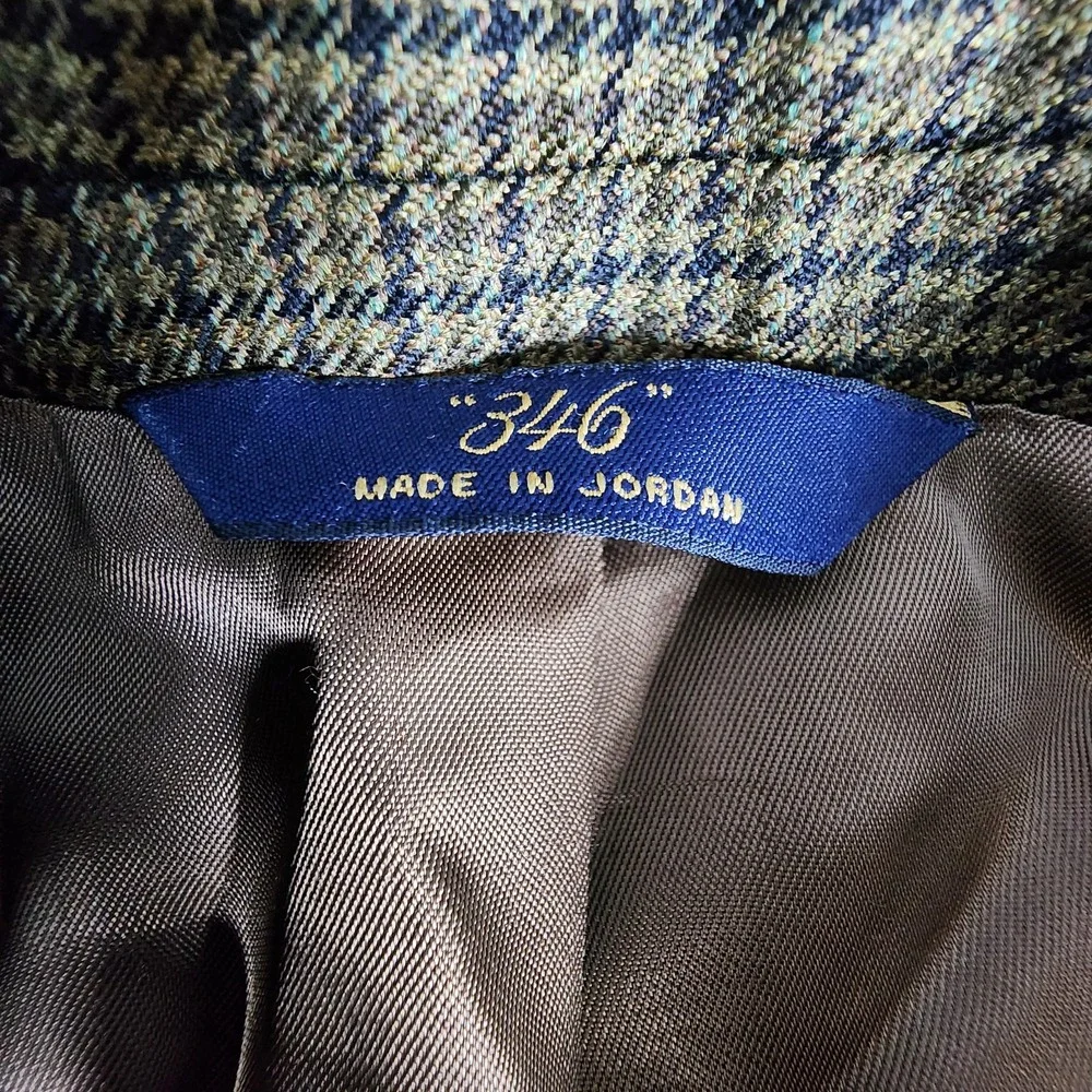 Brooks‎ Brothers 346 Blazer Men 46L Brown Black Houndstooth 100% Wool Sport Coat
